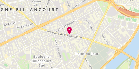 Plan de Reflexsys, 58 Boulevard de la République, 92100 Boulogne-Billancourt