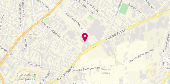Plan de World Bureautique Informatique, 155 Rue de Rosny, 93100 Montreuil