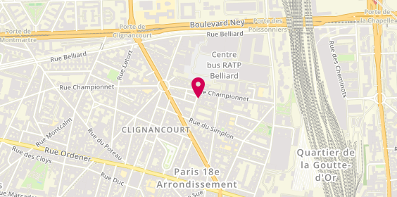 Plan de LOUHICHI Rabiaa, 14 Rue Neuve de la Chardonnière, 75018 Paris